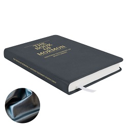 Large Pearlized Gunmetal LDS Scriptures | Leather Quad, Custom